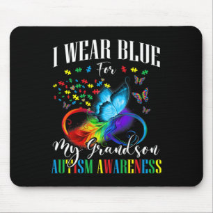 Oma Opa ich trage Blau für meinen Großmutter Autis Mousepad