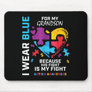 Oma Opa ich trage Blau für meinen Großmutter Autis Mousepad