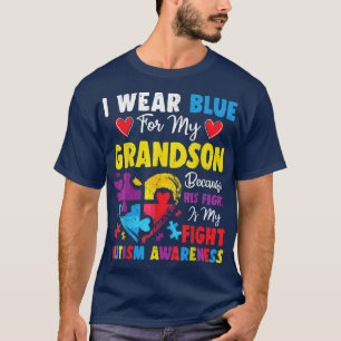 Oma Opa ich trage Blau für meinen Großmutter Autis T-Shirt