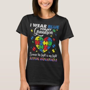 Oma Opa ich trage Blau für meinen Großmutter Autis T-Shirt