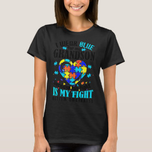 Oma Opa ich trage Blau für meinen Großmutter Autis T-Shirt