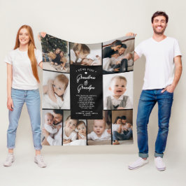 Oma & Opa Liebe Sie 9-Foto Collage Modern Fleecedecke