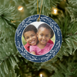 Oma & Opa Navy Blue Weihnachtsbild Keramik Ornament