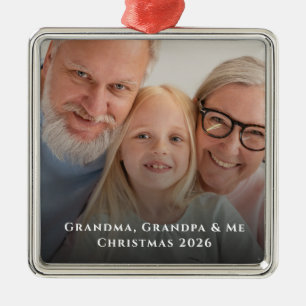 Oma Opa und ich Foto Weihnachten Ornament Aus Metall
