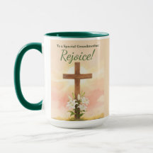 Oma Ostern Freue dich Kreuz und Lilien