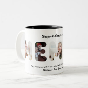 Oma personalisierte Fotocollage Großmutter Zweifarbige Tasse