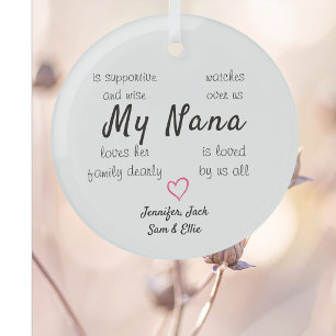 Oma personalisierter Glas-Weihnachtsschmuck Ornament Aus Glas