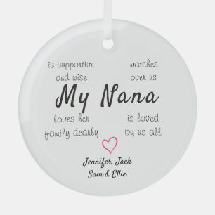 Oma personalisierter Glas-Weihnachtsschmuck Ornament Aus Glas