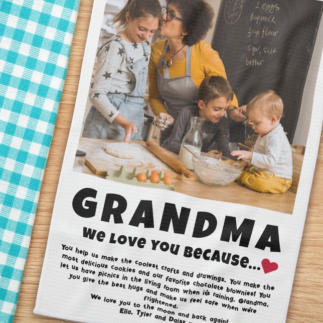 Oma Personalisiertes Foto Geschenk von Kindern Geschirrtuch (Von Creator hochgeladen)