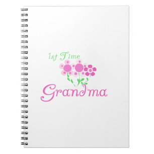 Oma Pink Blume zum ersten Mal Geschenke Notizblock