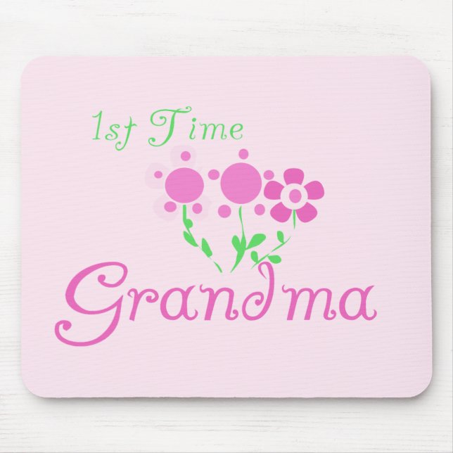 Oma-Pink-Blume zum ersten Mal Mousepad (Vorne)