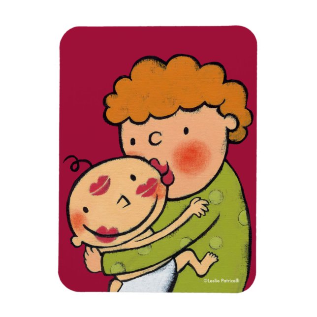 Oma Pink Lipstick Kisses für Baby Magnet (Vertikal)