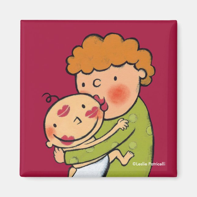 Oma Pink Lipstick Kisses für Baby Magnet (Vorne)