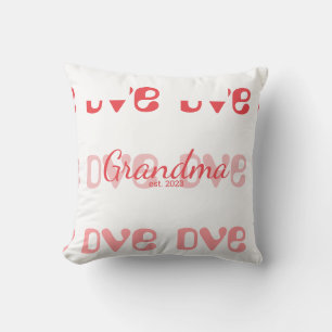 Oma Pink Red Typografie Kissen