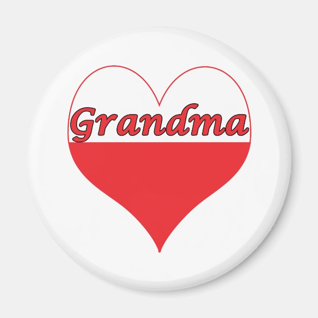 Oma Polnisches Herz Magnet (Vorne)