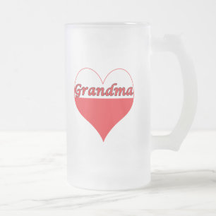 Oma Polnisches Herz Mattglas Bierglas