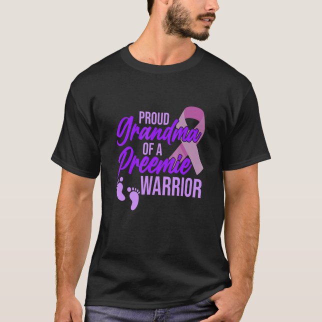 Oma Preemie Warrior Frühreife Bewusstsein G T-Shirt (Vorderseite)