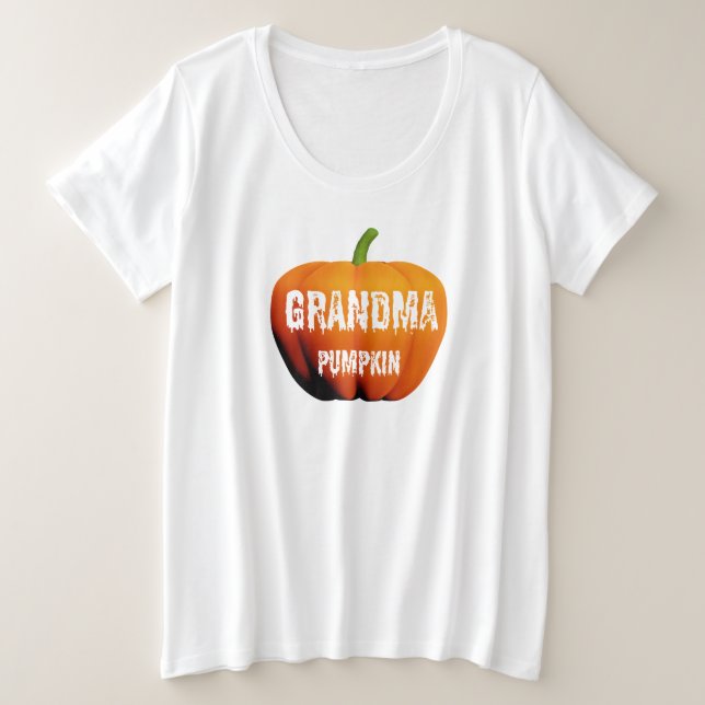 Oma Pumpkin Halloween Design Große Größe T-Shirt (Design vorne)