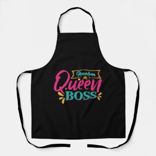 Oma Queen Boss Super Grandma Granny Schürze