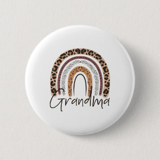 Oma Rainbow Cheetah Leopard Women Christmas Fan Button