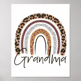 Oma Rainbow Cheetah Leopard Women Christmas Fan Poster