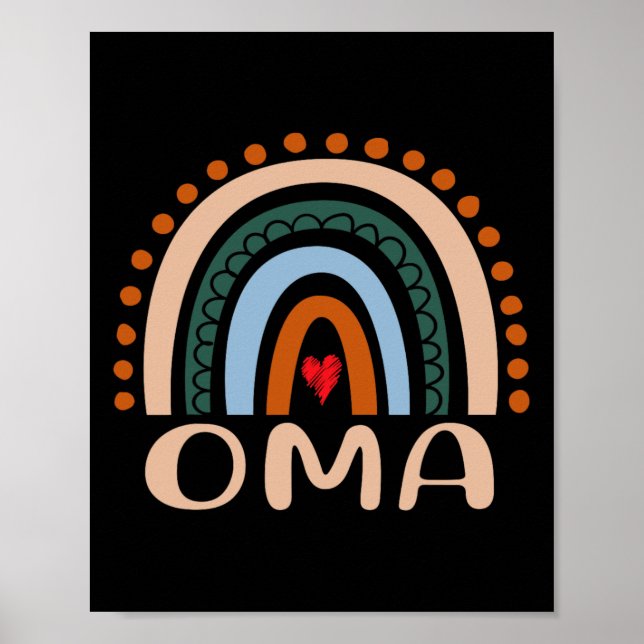 Oma Rainbow Grandma Niedlich Mütter Day Funny Oma Poster (Vorne)