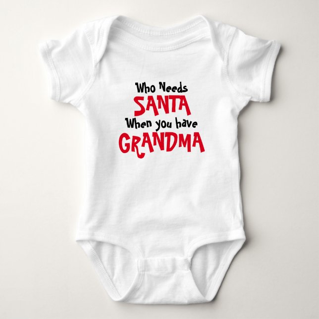 Oma Santa Baby Strampler (Vorderseite)