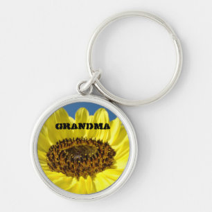 Oma Schlüsselanhänger Gelbe Sonnenblumen Schlüssel