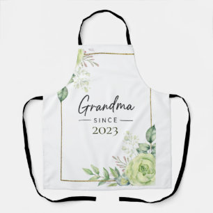 Oma seit personalisiertem Jahr Florales handgeschr Schürze