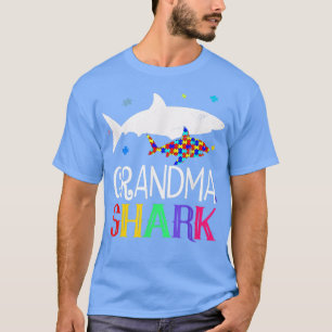 Oma Shark Family Cool Autismus-Aufklärungsgeschenk T-Shirt