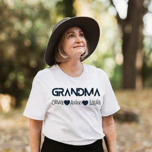 Oma-Shirt mit Namen der Enkelkinder, Geschenke für T-Shirt