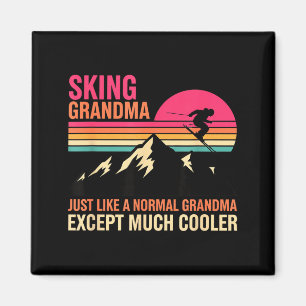 Oma Ski fahren Großmutter genau wie eine normale O Magnet