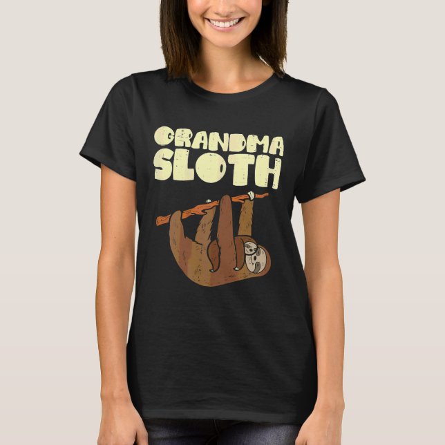 Oma Sloth Funny Mthers Day Nana T-Shirt (Vorderseite)