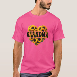 Oma Sonnenblumen-Herz Muttertags-Segen Geburt T-Shirt