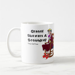Oma spießt einen Schurken - schwarze Beschriftung Kaffeetasse