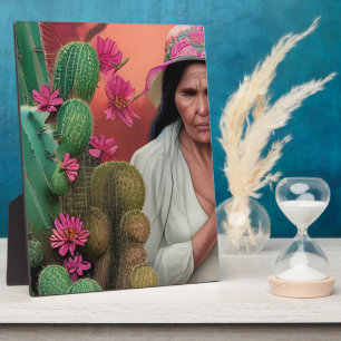 Oma Surreal Floral Digital Art Tischdekoration Fotoplatte