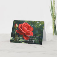 Oma Tag der Großeltern Rote Rose und Garten Zitat