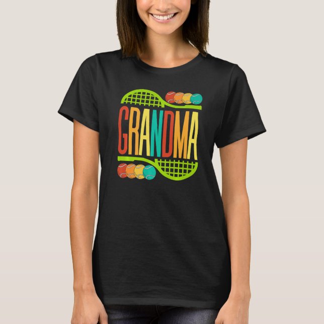 Oma Tennis Racket Balls Sport Nana Mimi T-Shirt (Vorderseite)