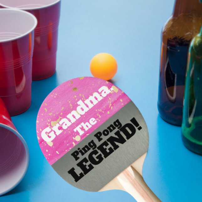 Oma the Legend Smack Talk Pink Silver Game Tischtennis Schläger (A ping pong paddle just for grandma!)
