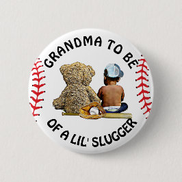 Oma to Be a Lil Slugger Baby Showknopf Button