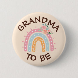 Oma to be Baby Shower Button Rainbow thematisiert