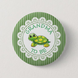 Oma to be Baby Shower Button Schildkröte Thema