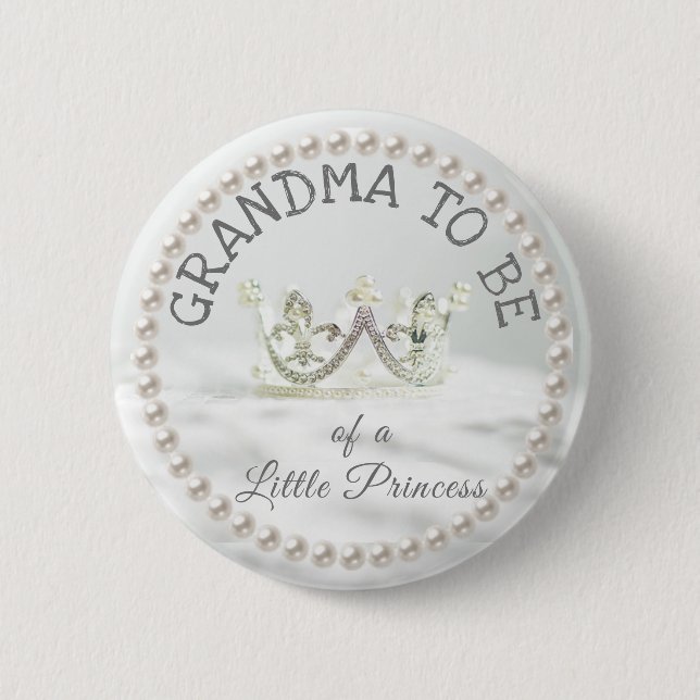 Oma to be Baby Showknopf Princess Themed Button (Vorderseite)