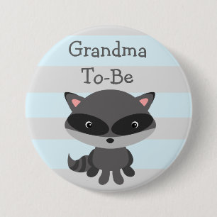Oma to Be Button Raccoon Woodlands Theme