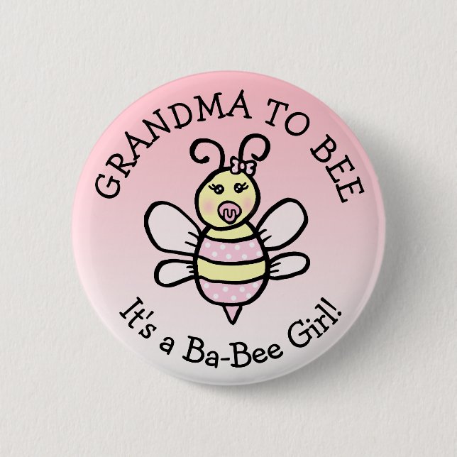 Oma to Be Honey Bee Themed Baby Dusche Button (Vorderseite)