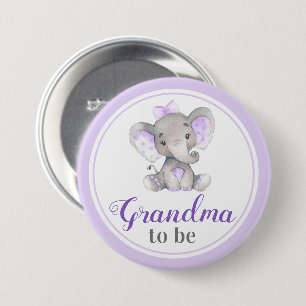 Oma to be New Granny Baby Girl Dusche Elefant Button