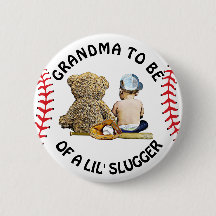 Oma to Be of a Lil Slugger Baby Showbutton