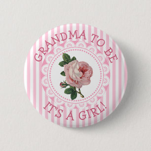 "Oma to be" Vintage Rose Kinderdusche Button