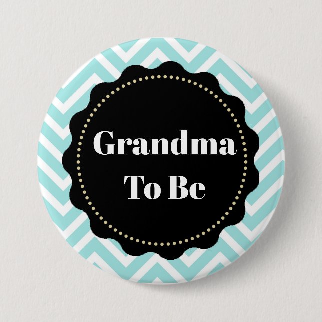Oma to be Zickzack Baby Showknopf Button (Vorderseite)