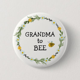 Oma to Bee Baby Dusche Button